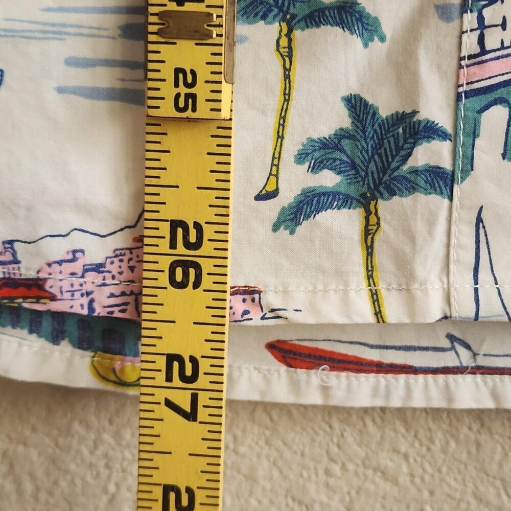 J Crew Shirt Womens 4 Beach Print Long Sleeve Collared Button Up Multicolor - Picture 6 of 7